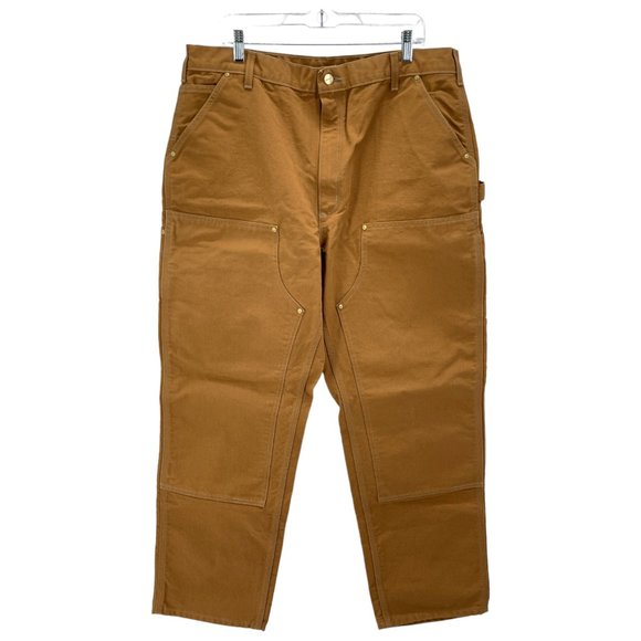 Carhartt Relaxed Fit Brown Double Knee Carpenter Pants Mens 40x32 - Picture 1 of 11